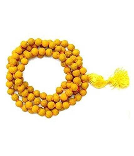 Jaisakshi Natural Turmeric (Haldi) Mala 108+1 Beads, Turmeric Rosary Haldi Mala Baglamukhi Mala Turmeric (Haldi) Mala