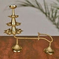 Jaisakshi Big Ganga Aarti Diya Brass Hand Held 4 Tier Pooja 21 Diyas Lamp for Arati with Height 13 inch & Weight 1kg400gm