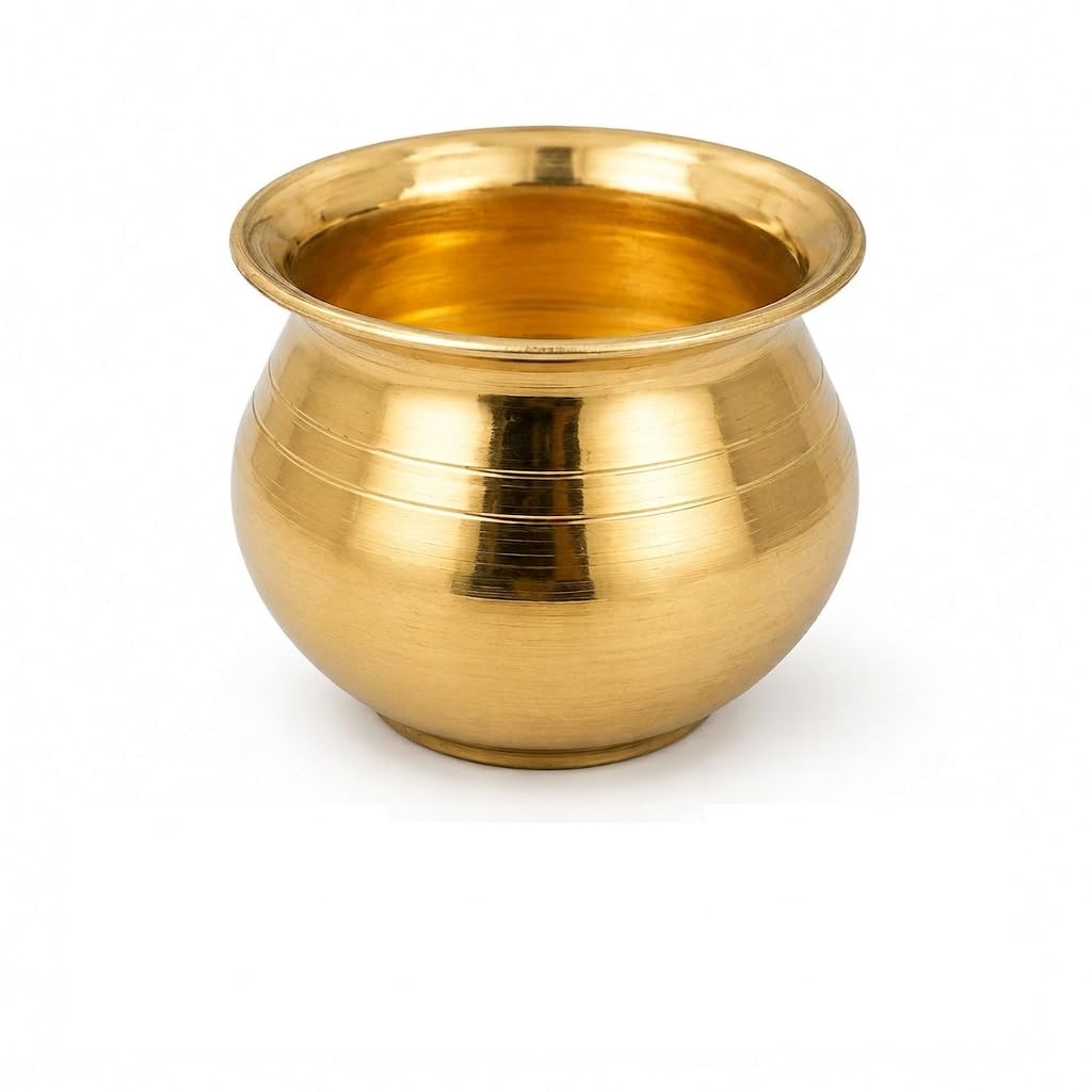 Jaisakshi Pure Brass Puja Kalash – Small Size Lota for Daily Jal Arpan, Surya Arghya, and Spiritual Rituals, Size 2 Inch