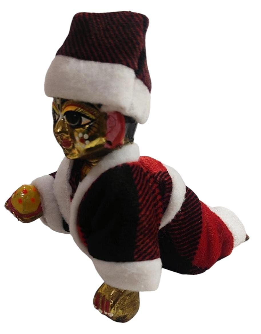 Jaisakshi Bal Gopal Winter Night Suit, Winter Night Suit with Matching Topi for Laddu Gopal (Pack of 4