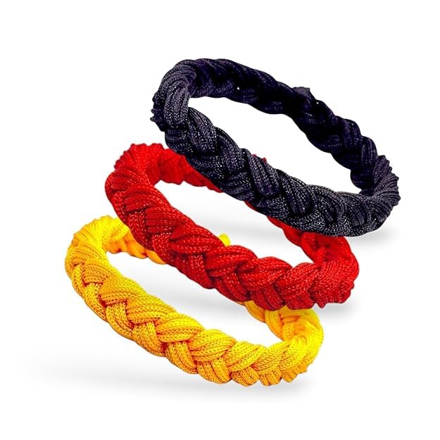 Jaisakshi Thread Bracelet for Men Adjustable Handmade Kalawa Pooja Dhaga Bracelets for Protection | Wristband Friendship Band | Raksha Sutra Decorative Moli Dhaaga Hand Band Combo 3pcs (Pack of 1)