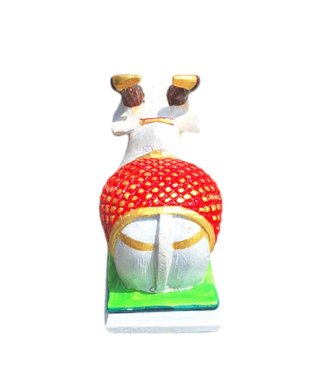 Jaisakshi White Marble Stone Haindpainted Shiva Nandi Moorti Murti Statue Figurine Idol Sculpture