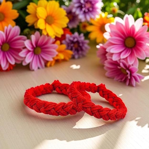 Jaisakshi Thread Bracelet for Men Adjustable Handmade Kalawa Pooja Dhaga Bracelets for Protection | Wristband Friendship Band | Raksha Sutra Decorative Moli Dhaaga Hand Band Combo 3pcs (Pack of 1)