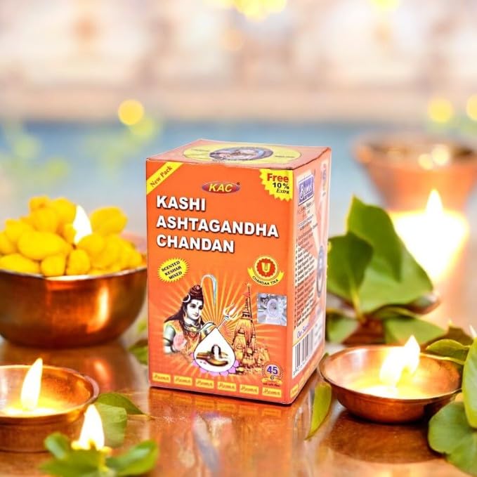 Jaisakshi Kashi Ashtagandha Chadan Tika - Original Ashtagandha Chandan Powder with Beautiful Fragrance