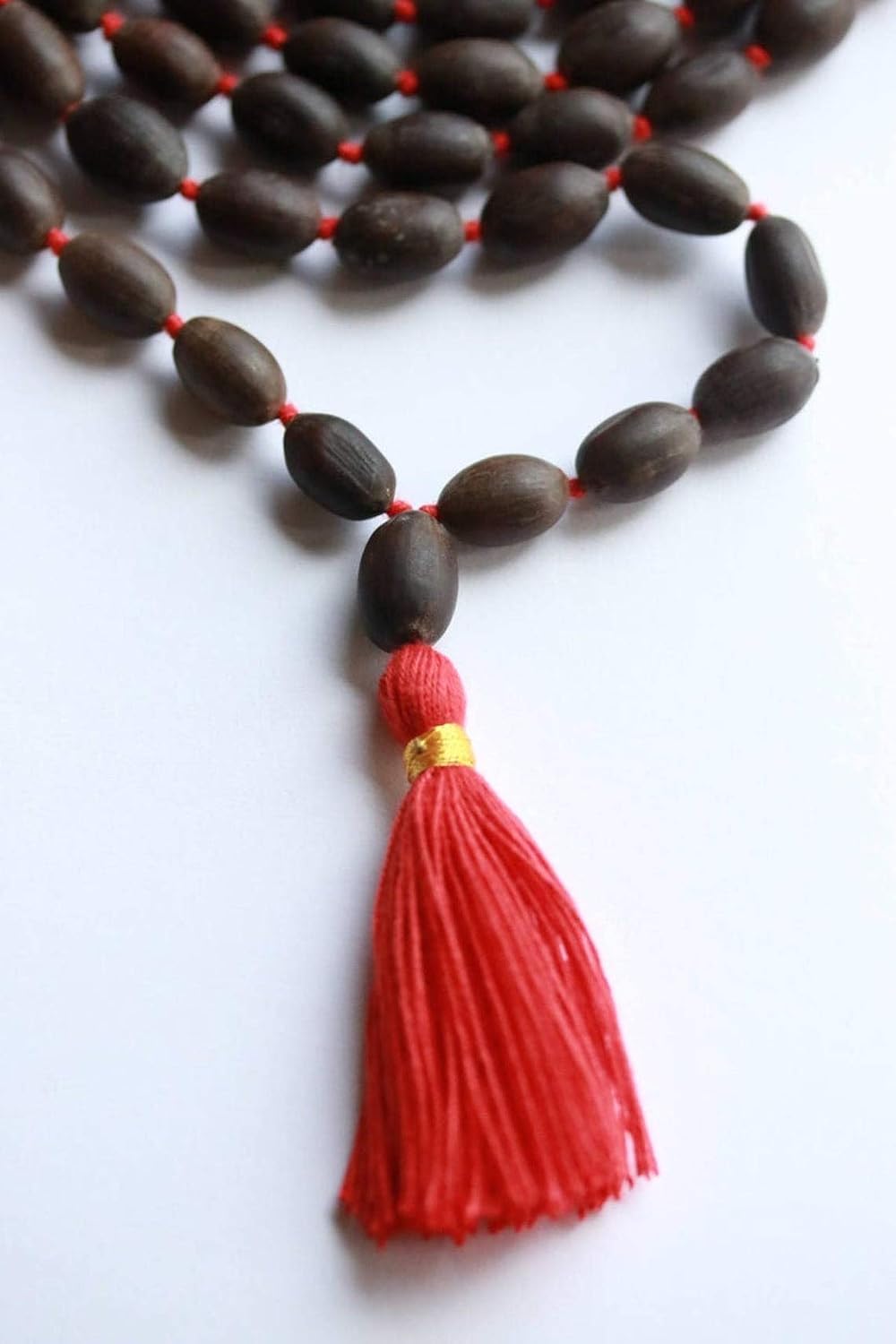 Jaisakshi Natural Lotus Seed Kamal Gatta Mala Necklace with Tassel Rosary Jaapmala for Meditation Mantra Chanting & Pooja Astrology for Men & Women - 108 Beads