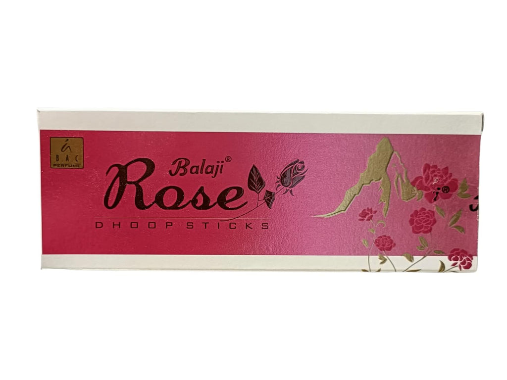 Jaisakshi Balaji Rose Dhoop Sticks Pure Natural Rose Dhoop Stick 10 Sticks Box Pack of 12 Boxes (10 Sticks x 12 Boxes = 120 Sticks)