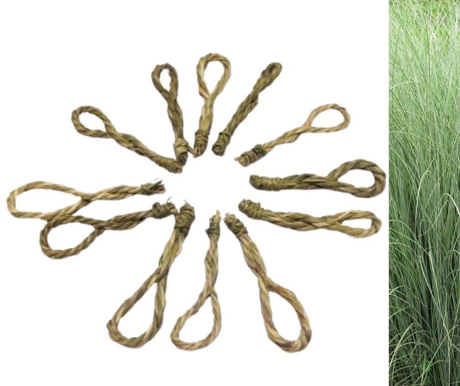 Jaisakshi Pavitri/Paiti (Made of Kusha Grass) / Darbha Grass/Pavitri Grass Ring/Darbha Grass Anguthi/Yogya Pavitri/Kusha Grass (Halfa Grass) Tharu ppai-Pul (Pack of 12)