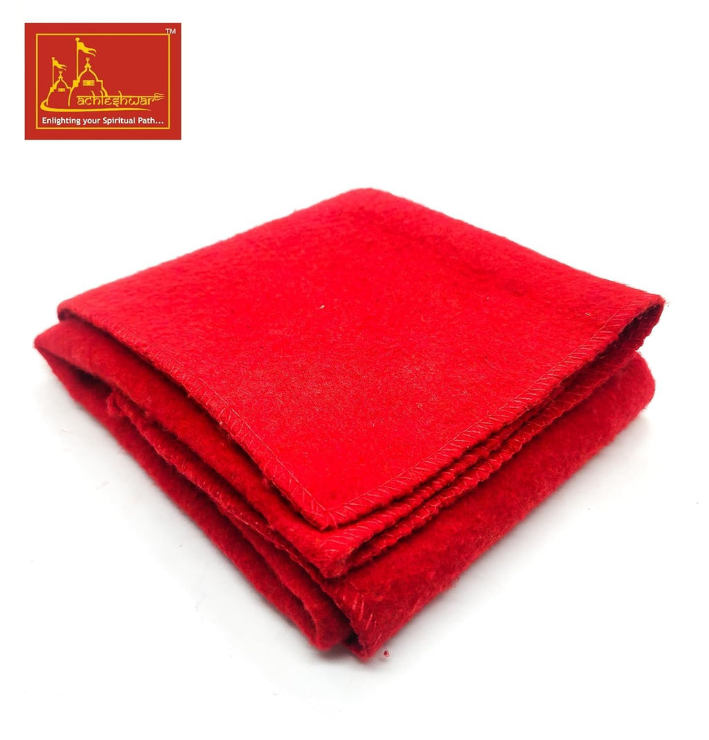 Jaisakshi Premium Red Woolen Aasan Meditation Prayer Mat Handcrafted Soft Comfortable Red 23 x 30 Inch (Pack of 1)