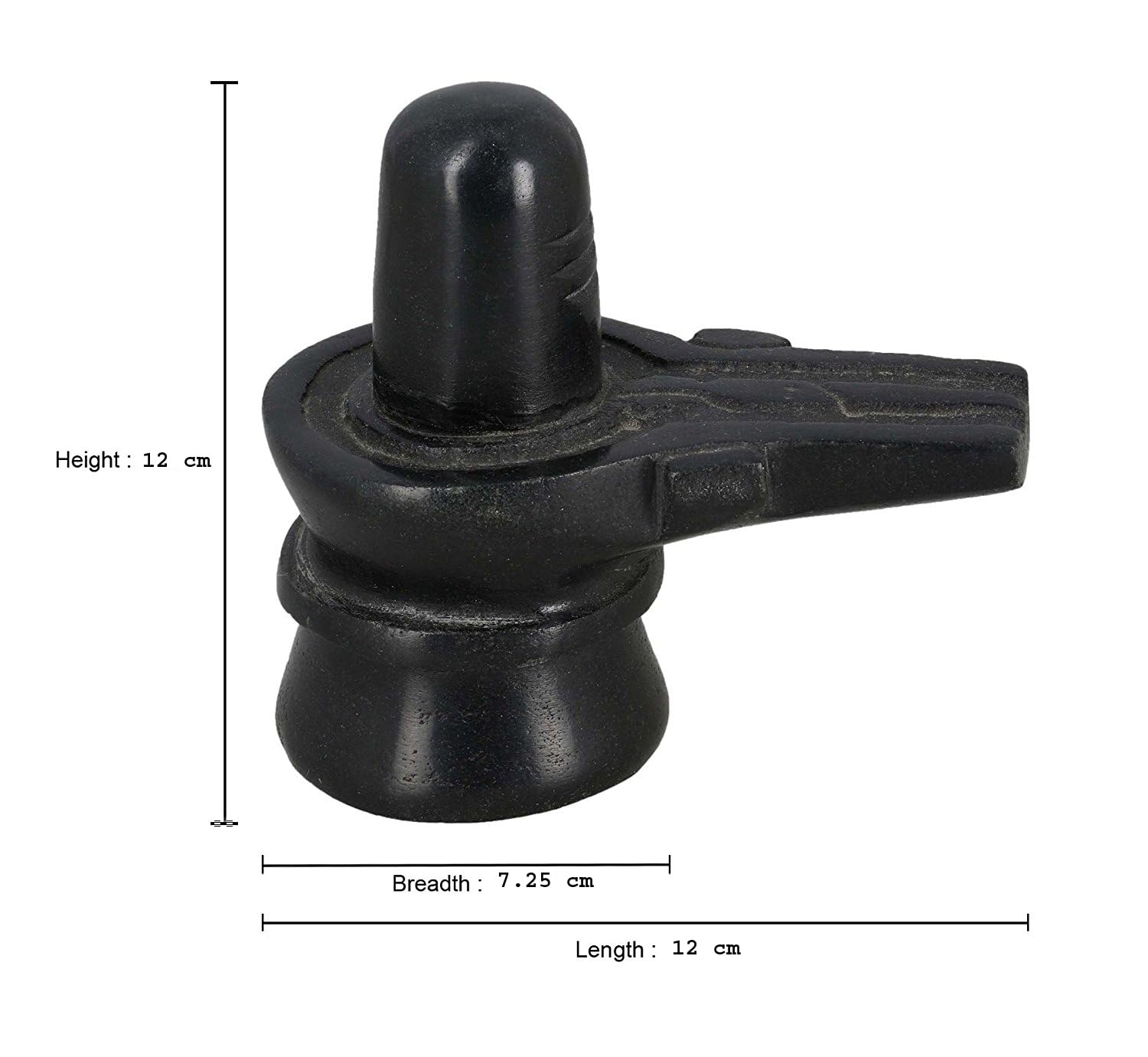 Jaisakshi Black Marble Shiva Lingam Big Size Shiv Ling Mahadev Idol Murti Military Statue Moorti, 12.7 cm