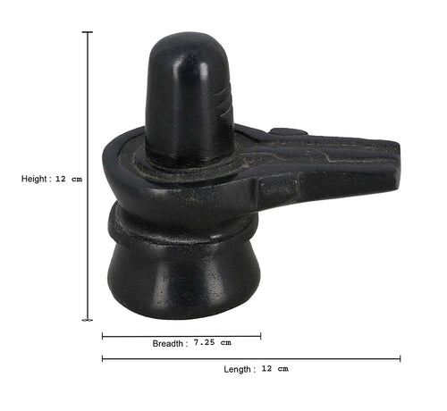 Jaisakshi Black Marble Shiva Lingam Big Size Shiv Ling Mahadev Idol Murti Military Statue Moorti, 12.7 cm
