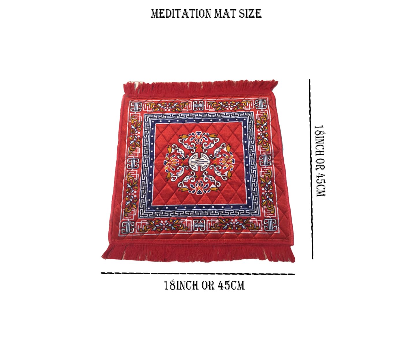Jaisakshi Prayer Mat | Velvet Aasan | Meditation Carpet | Pooja Aasan | Traditional Prayer Mat | Medium Size | Red Color