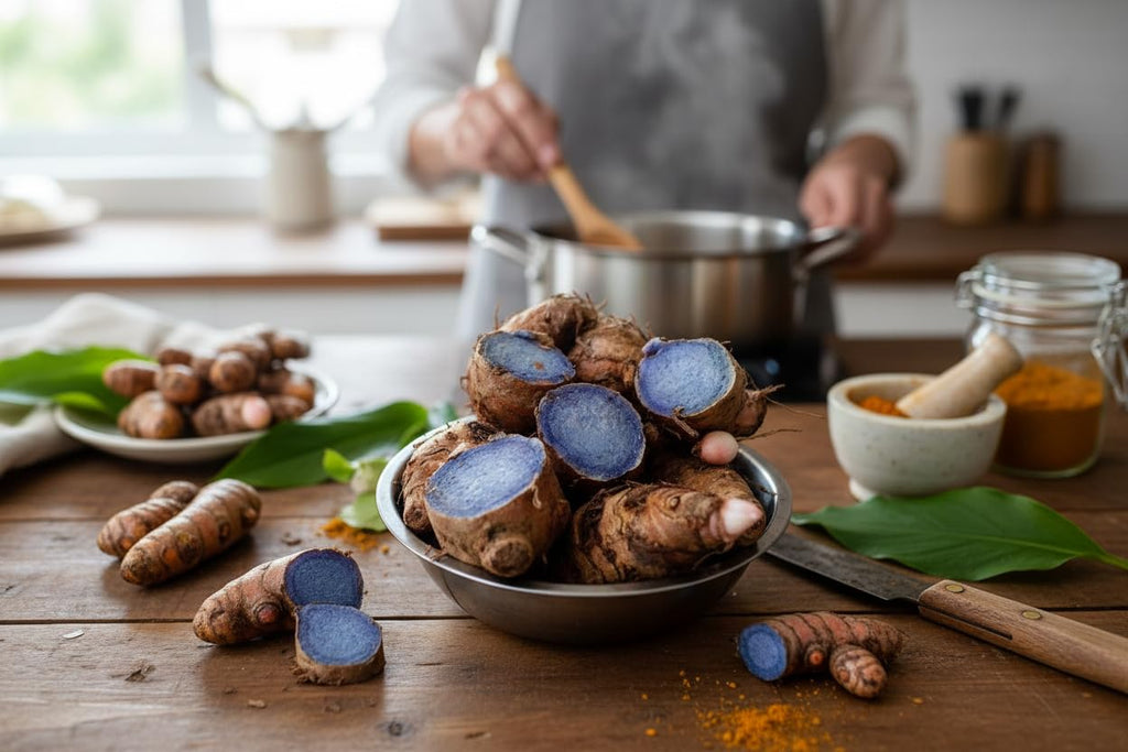 Jaisakshi Fresh Black Turmeric Rhizomes – Blue-Fleshed Curcuma caesia for Traditional Medicine & Ritual Use