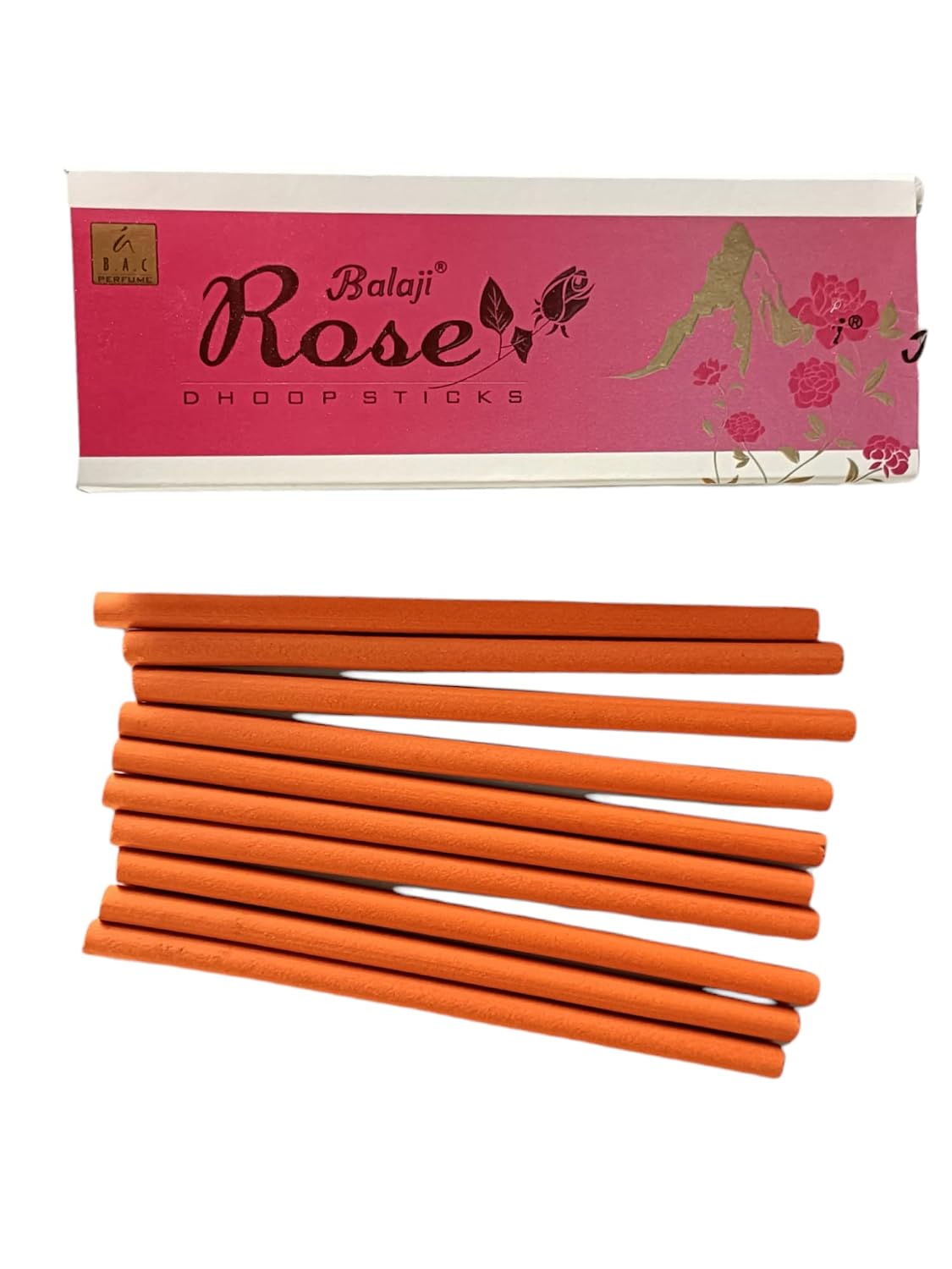 Jaisakshi Balaji Rose Dhoop Sticks Pure Natural Rose Dhoop Stick 10 Sticks Box Pack of 12 Boxes (10 Sticks x 12 Boxes = 120 Sticks)