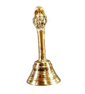 Jaisakshi Brass Ghanti for Pooja - 4.5" Brass Bells for Mandir, Temple Bell, Pooja Items for Pooja Room, Housewarming Gift, Engraved Design, Antique Home Decor Piece - Golden