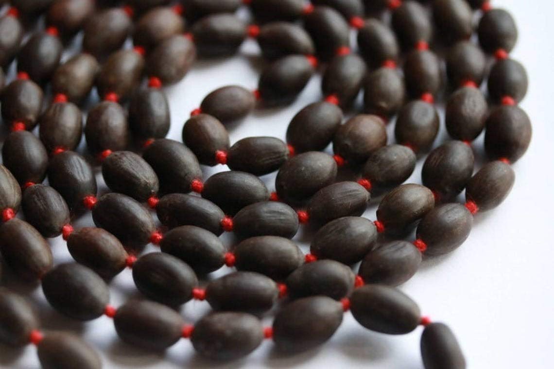 Jaisakshi Natural Lotus Seed Kamal Gatta Mala Necklace with Tassel Rosary Jaapmala for Meditation Mantra Chanting & Pooja Astrology for Men & Women - 108 Beads