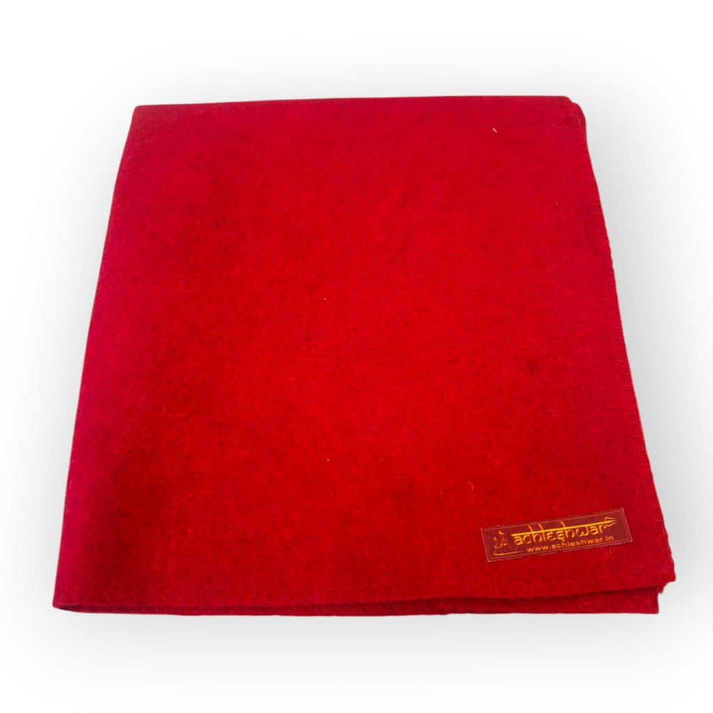 Jaisakshi Premium Red Woolen Aasan Meditation Prayer Mat Handcrafted Soft Comfortable Red 23 x 30 Inch (Pack of 1)
