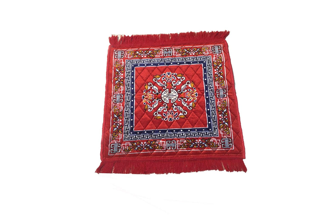 Jaisakshi Prayer Mat | Velvet Aasan | Meditation Carpet | Pooja Aasan | Traditional Prayer Mat | Medium Size | Red Color