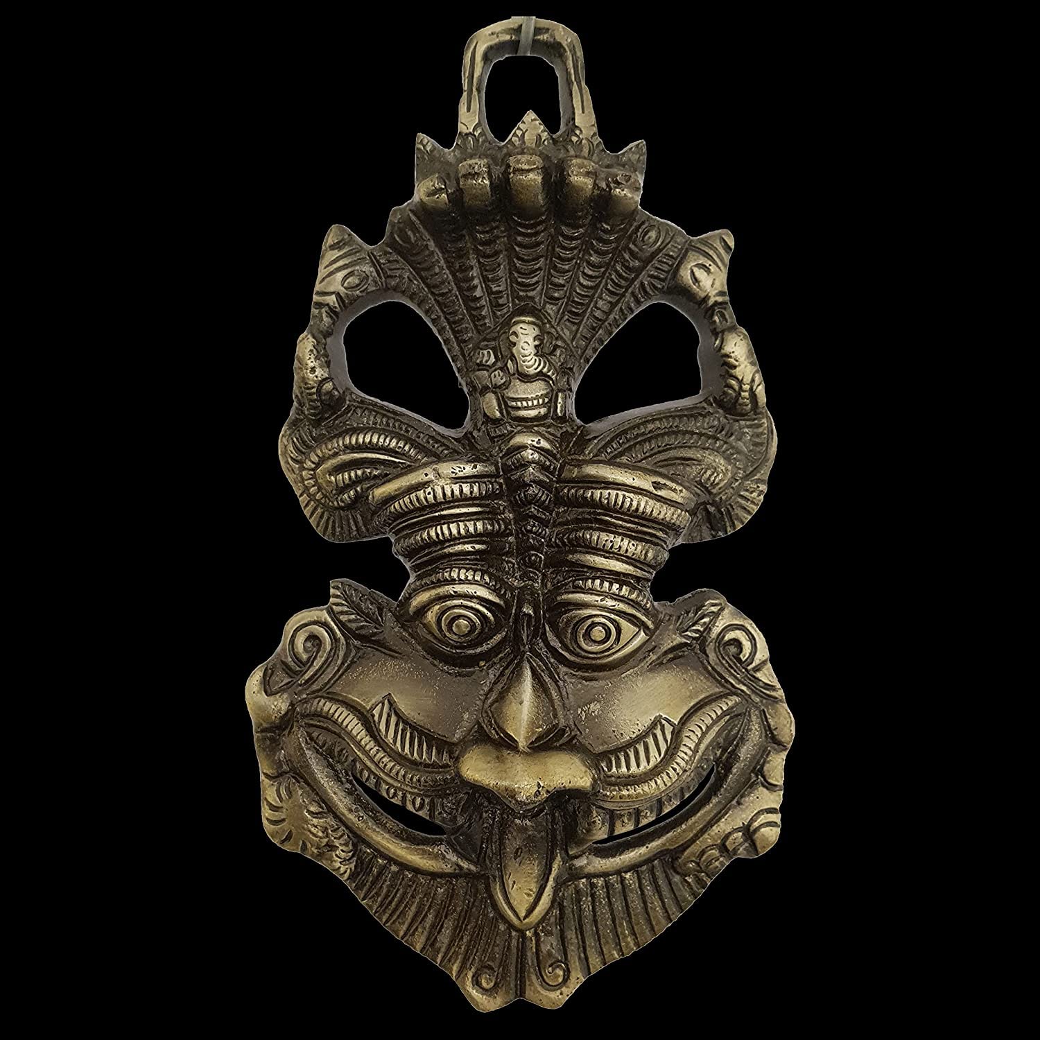 Jaisakshi Nazar Battu for Home Entrance Evil Eye Hanging Antique Decor Ganesh Wall Hangings for Door Decorative Drishti Metal Mask Vastu Accessories