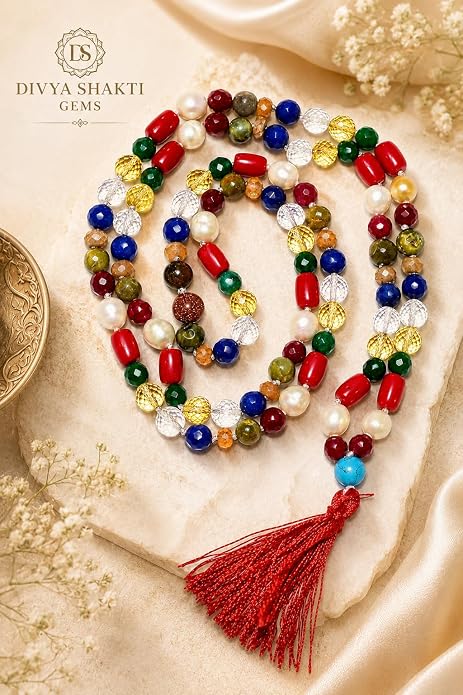 Jaisakshi Jewels Navratna Navgrah Mala Natural AAA Quality for Men and Women