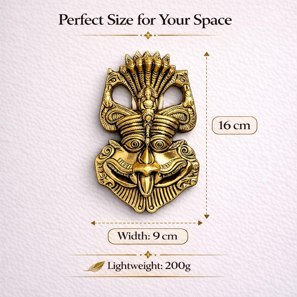 Jaisakshi Kirtimukha for Home Entrance | Metal Nazar Battu for Main Door | Kirtimukha Wall Hanging | Vastu Raksha Kavach Evil Eye Protection Decor for Home, Office & Shop