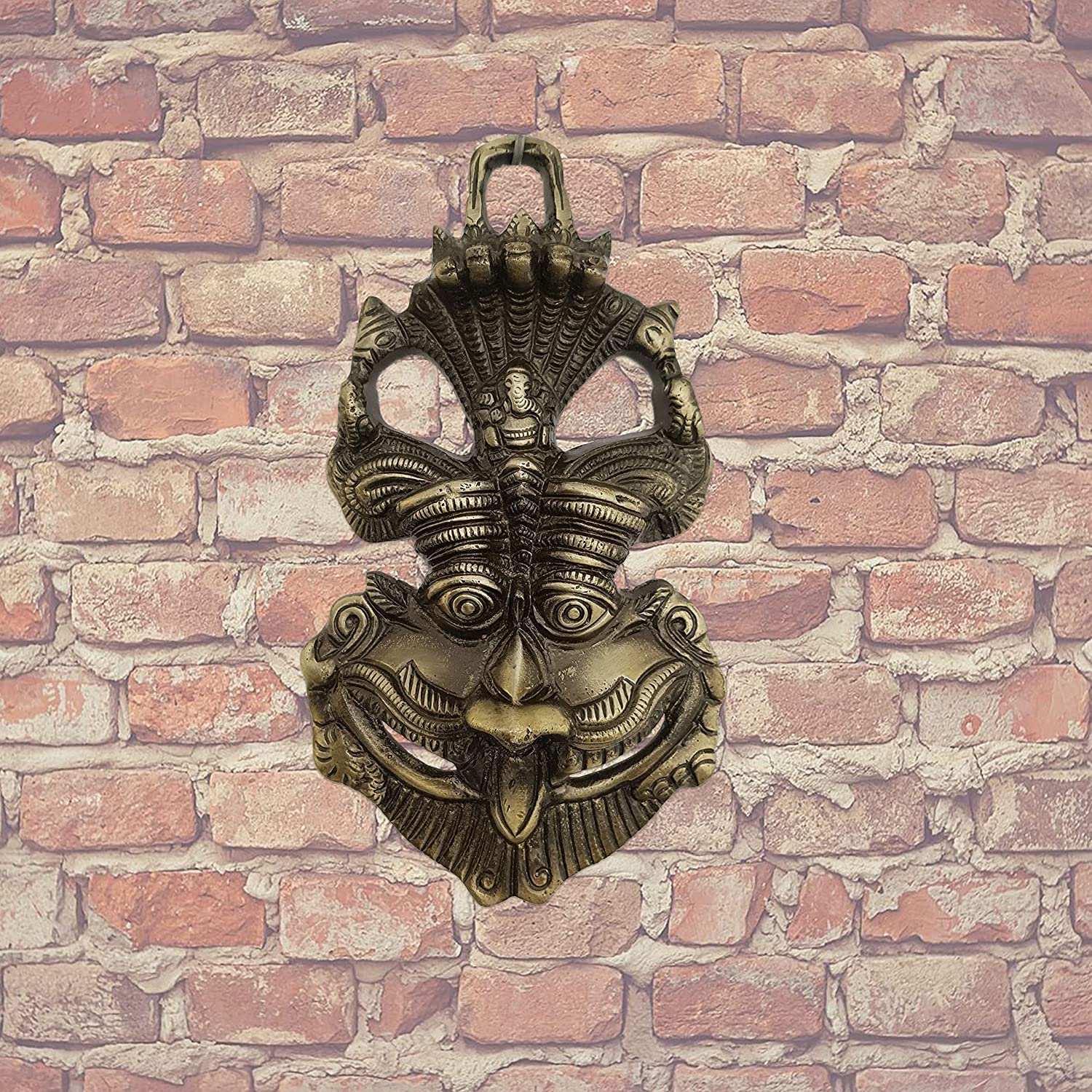 Jaisakshi Nazar Battu for Home Entrance Evil Eye Hanging Antique Decor Ganesh Wall Hangings for Door Decorative Drishti Metal Mask Vastu Accessories