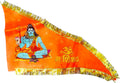 Jaisakshi Shiv Ji Flag for Home Temple | Big Size 30x45 Inch | Orange Dhwaj with Om Namah Shivaya Print | Satin Cloth with Golden Gota Border | Har Har Mahadev Hindu Religious Flag