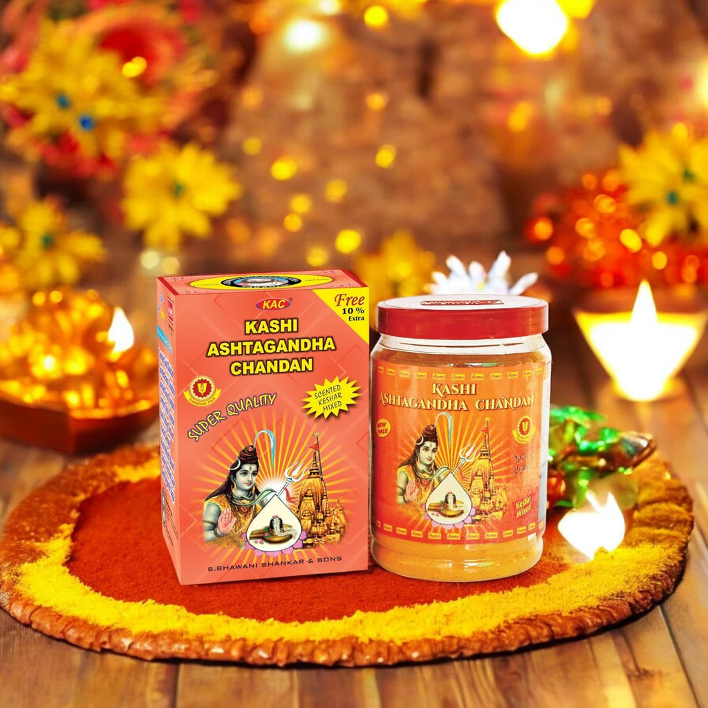 Jaisakshi Kashi Ashtagandha Chadan Tika - Original Ashtagandha Chandan Powder with Beautiful Fragrance