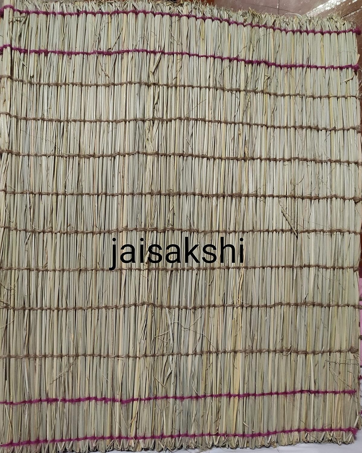 Jaisakshi Kusha Grass Handmade Aasan For Puja/Yoga/Pranayam & Meditation Mat (Yellow), 5 Centimeters