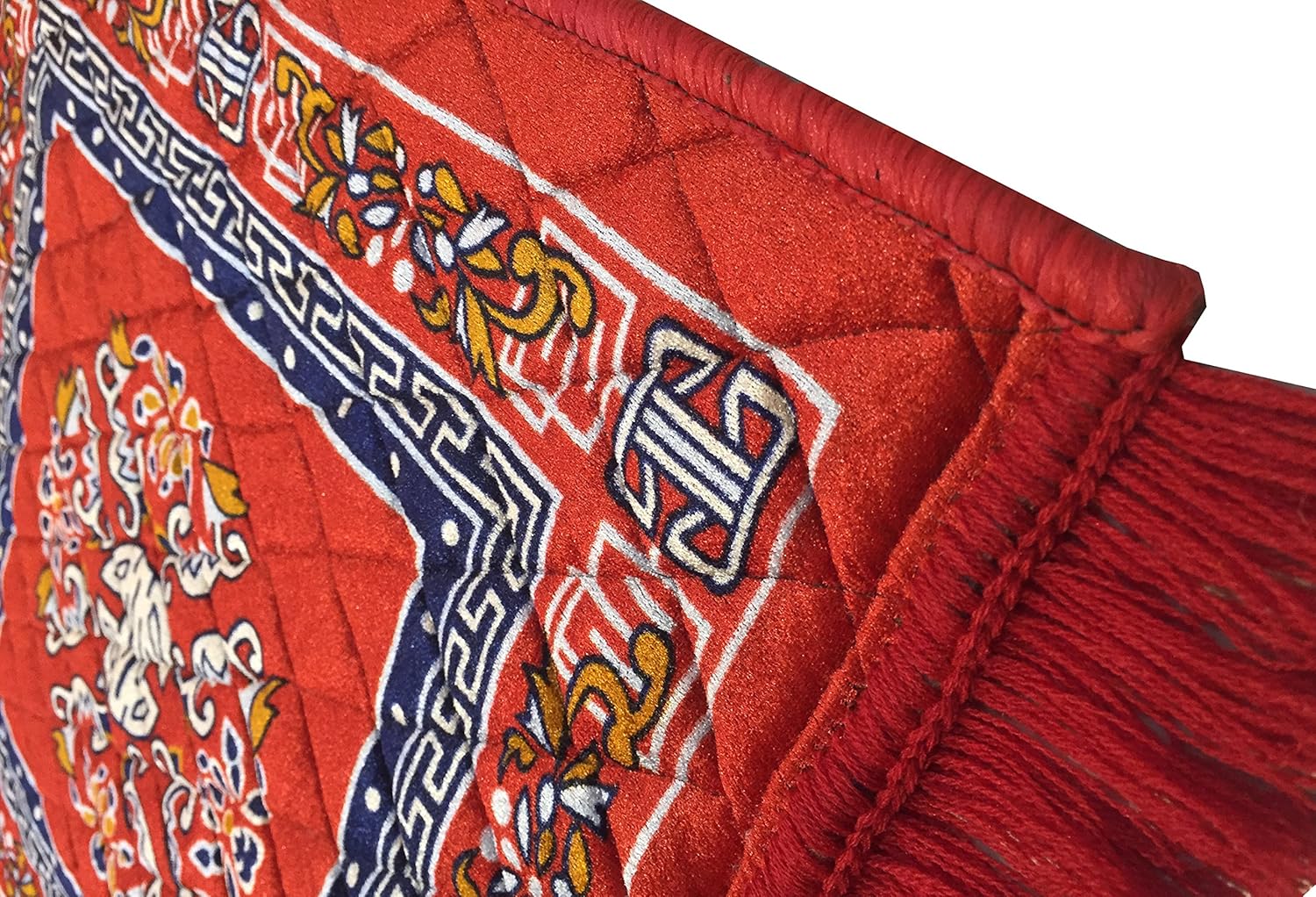 Jaisakshi Prayer Mat | Velvet Aasan | Meditation Carpet | Pooja Aasan | Traditional Prayer Mat | Medium Size | Red Color